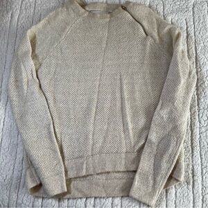 Abercrombie & Fitch Sweater Women's‎ Small Long Sleeve Cream Gold Zipper Detail